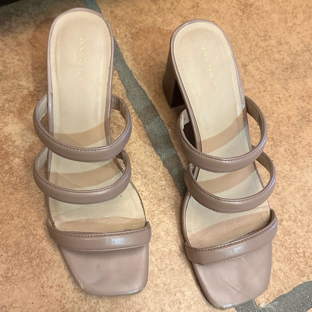 Triple Strap Mules - Soft Umber Color - Size 9